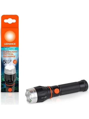 Ledvance LED Tactic 5W 6500K 60-100-300LM IP22 5 Farklı Mod Beyaz Işık Şarjlı El Feneri
