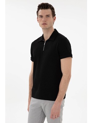 Pierre Cardin Slim Fit Kısa Kol Erkek Tişört 2131674 Siyah