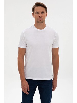 Pierre Cardin Slim Fit Erkek Tişört 2410837 Açık Beyaz