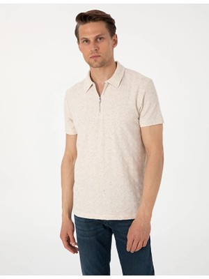 Pierre Cardin Slim Fit Kısa Kol Erkek Tişört 2145575 Bej