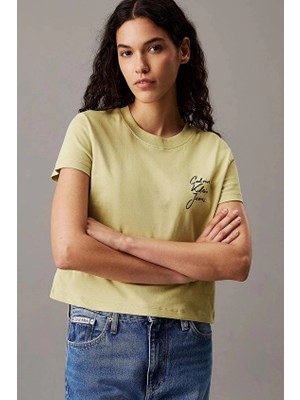 Calvin Klein Jeans Kadın Tişört J20J224984 Yeşil