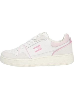 Tommy Jeans Kadın Tjw Retro Basket Sneaker Ayakkabı EN0EN0281802S Ekru