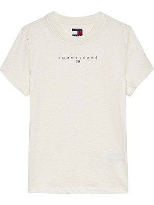 Tommy Jeans Kadın Tişört DW0DW21550 Beyaz
