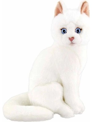 Animals Of The World Oturan Beyaz Kedi Pelüş 22 cm