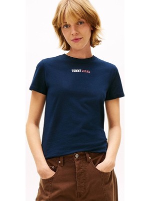 Tommy Jeans Kadın Tişört DW0DW22277 Lacivert