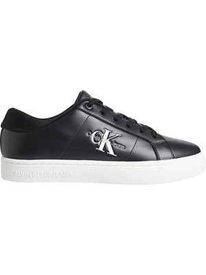 Calvin Klein Jeans Bağcıklı Erkek Classic Cupsole Low Laceup Ayakkabı YM0YM008640GM Siyah/beyaz
