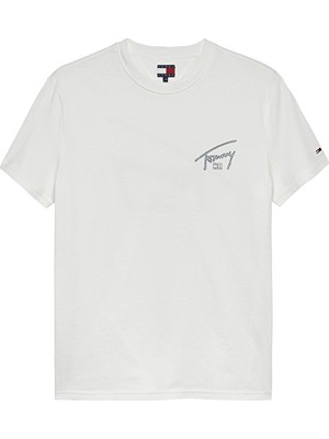 Tommy Jeans Erkek Tişört DM0DM22320 Beyaz