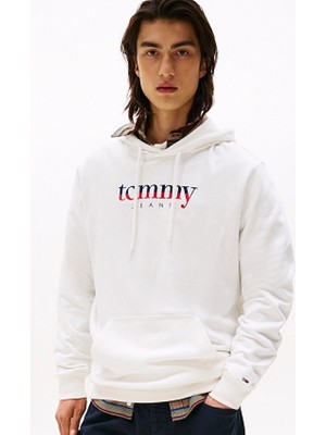 Tommy Jeans Regular Fit Erkek Sweatshirt DM0DM22113 Beyaz