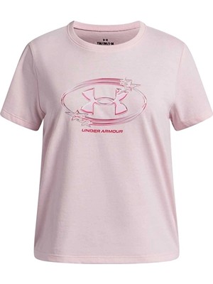 Under Armour Loose Fit Kız Çocuk Tişört 6009718 Pembe