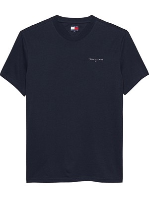 Tommy Jeans Slim Fit Erkek Tişört DM0DM21780 Indıgo