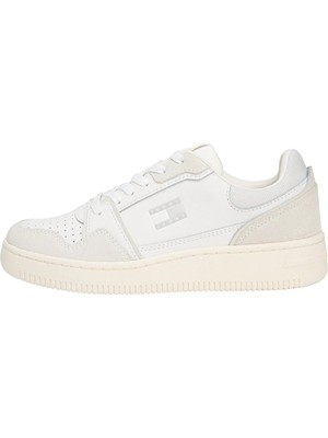 Tommy Jeans Kadın Tjw Retro Basket Sneaker Ayakkabı EN0EN0281801W Ekru