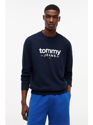 Tommy Jeans Erkek Sweatshirt DM0DM23392 Lacivert
