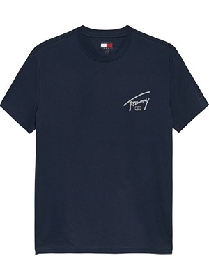 Tommy Jeans Erkek Tişört DM0DM22320 Indıgo