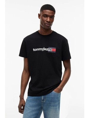 Tommy Jeans Erkek Tişört DM0DM23406 Siyah
