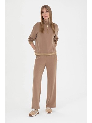 Pierre Cardin Boru Paça Loose Fit Kadın Pantolon 1830184 VR153 Ekru