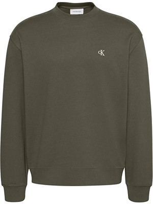 Calvin Klein Jeans Erkek Sweatshirt LV04RG275G Koyu Yeşil