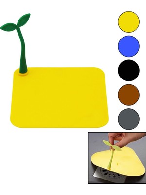 Go İthalat Kare Gider Kapak - Silikonsüzgeç Koku Önleyici Renkli Matçiçek Modeli Tutma Saplı - Mevcut Renk Gri (5477)