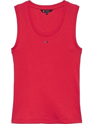 Tommy Jeans Kadın Tişört DW0DW20673 Kırmızı/kırmızı