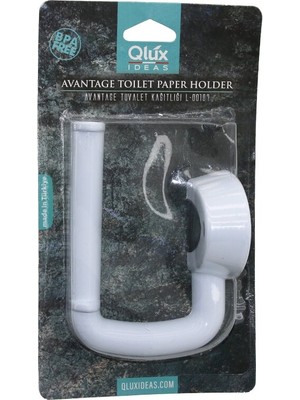 Go İthalat Qlux L-00107 Avantage Tuvalet Kağıtlık  Beyaz Plastik   Yapışkanlı - Vidalı Montaj (5477)