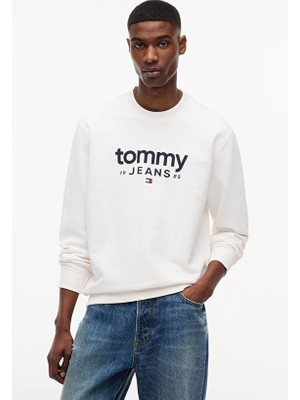 Tommy Jeans Erkek Sweatshirt DM0DM23392 Beyaz