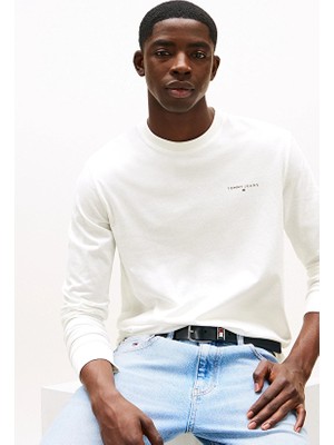 Tommy Jeans Slim Fit Erkek Tişört DM0DM21594 Beyaz