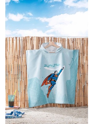 Özdilek Superman Hero Lisanslı Kadife Çocuk Panço 4/9 Yaş