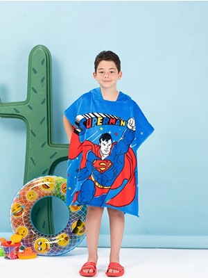 Özdilek Superman Rocket Lisanslı Kadife Çocuk Panço 4/9 Yaş