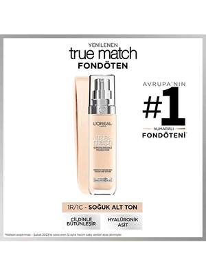 L'oréal Paris True Match Fondoten Ivory 1r/1c