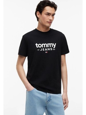 Tommy Jeans Erkek Tişört DM0DM23376 Siyah