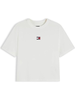 Tommy Jeans Kadın Tişört DW0DW22202 Beyaz