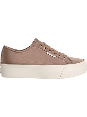 Calvin Klein Jeans Kadın Vulc Flatform Laceup Moire Ayakkabı YW0YW02012PBO Vizon