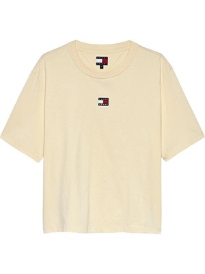 Tommy Jeans Kadın Tişört DW0DW22202 Bej
