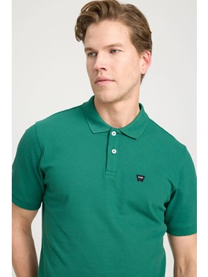 Wrangler Polo Yaka Regular Fit Kısa Kol Erkek Tişört W7D5K4XX2T300 Yeşil