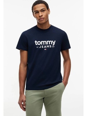 Tommy Jeans Erkek Tişört DM0DM23376 Lacivert