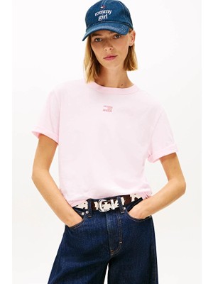 Tommy Jeans Kadın Tişört DW0DW22202 Pembe/mor
