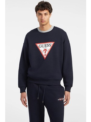 Guess Jeans Regular Fit Erkek Sweatshirt M4YQ21K9V31 Lacivert