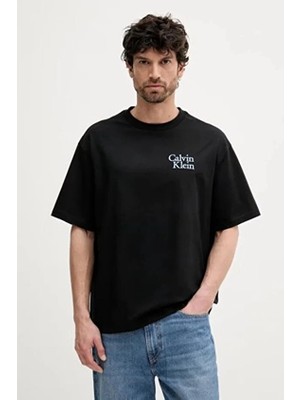 Calvin Klein Jeans Erkek Tişört LV04RC808G Siyah