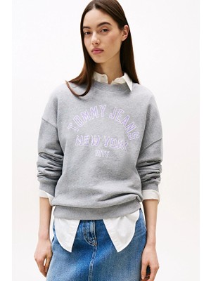 Tommy Jeans Kadın Sweatshirt DW0DW21202 Gri