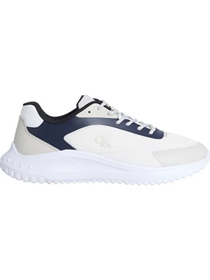 Calvin Klein Jeans Erkek Eva Runner Low Mesh Mix Ayakkabı YM0YM011850LD Beyaz/lacivert