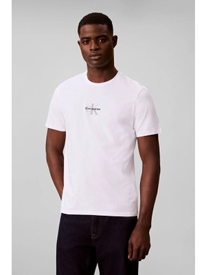 Calvin Klein Jeans Regular Fit Erkek Tişört LV04RB866G Beyaz