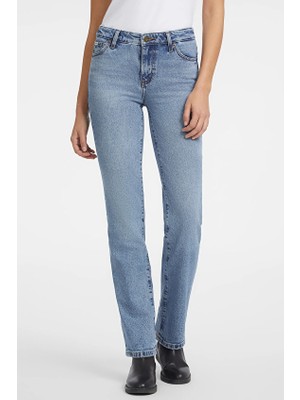 Guess Jeans Regular Fit Denim Kumaş Kadın Kot Pantolon W4YA98D5CC5 Mavi