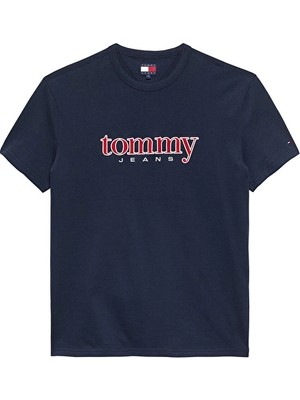 Tommy Jeans Erkek Tişört DM0DM22719 Mavi