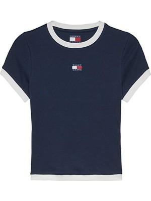Tommy Jeans Kadın Tişört DW0DW22575 Mavi