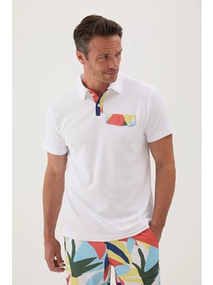 Cottons &amp; Clouds Regular Fit Kısa Kollu Erkek Havlu Tişört CC5001 Beyaz