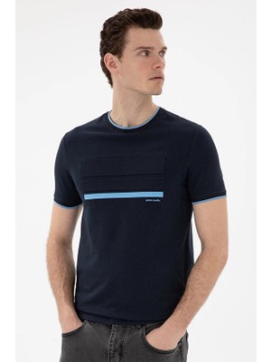 Pierre Cardin Slim Fit Kısa Kol Erkek Tişört 2131626 Lacivert