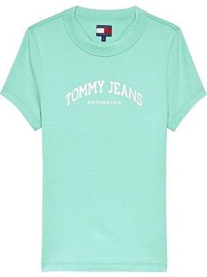 Tommy Jeans Kadın Tişört DW0DW22302 Yeşil