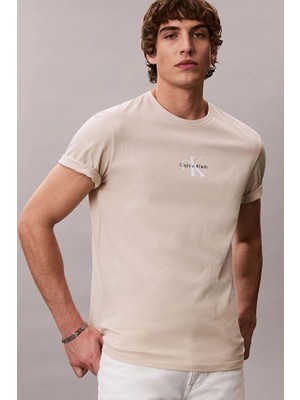 Calvin Klein Jeans Regular Fit Erkek Tişört LV04RB866G Bej