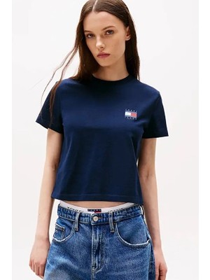 Tommy Jeans Kadın Tişört DW0DW21423 Lacivert