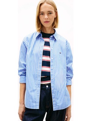 Tommy Jeans Kadın Gömlek DW0DW22211 Mavi