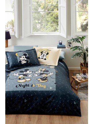 Özdilek Mickey &amp; Minnie Mouse Day Çift Kişilik Disney Lisanslı Lastikli Çarşaf Nevresim Takımı